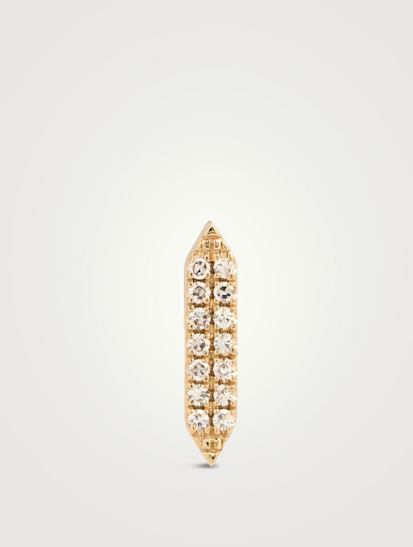 On Point 14K Gold Pavé Diamond Stud Earring