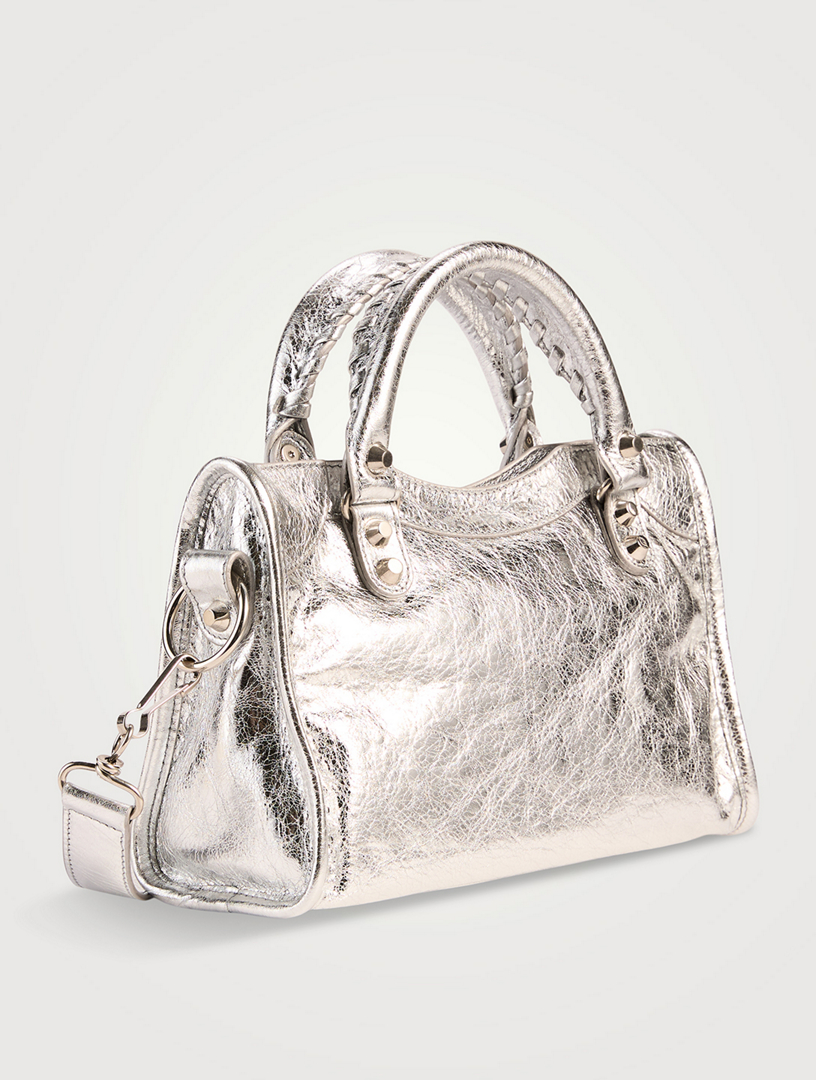 BALENCIAGA Mini Le City Metallic Leather Satchel Holt Renfrew