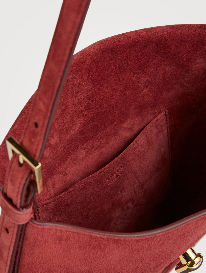 Small Tondo Suede Shoulder Bag