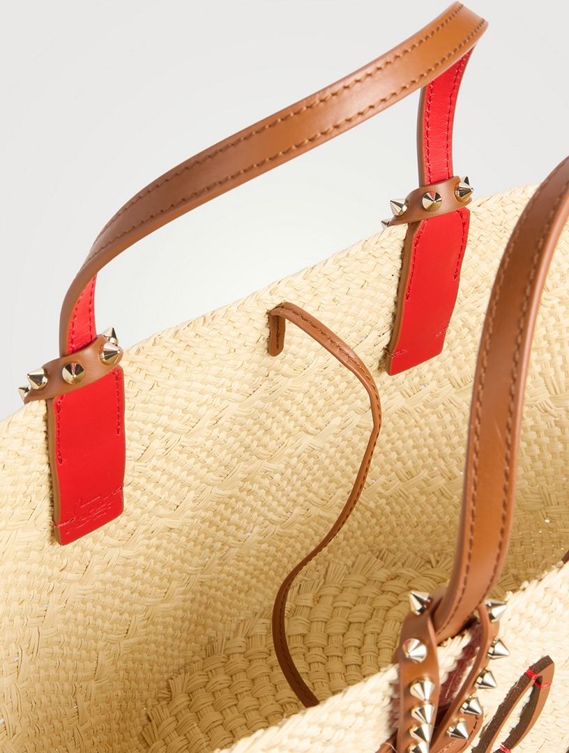 CHRISTIAN LOUBOUTIN Mini Cabata Raffia Tote Bag | Holt Renfrew