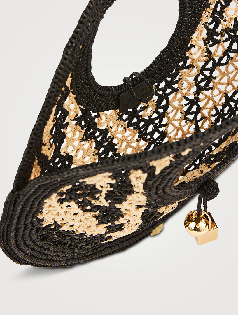 JACQUEMUS Le Petit Rond Spiaggia Raffia Basket Bag | Holt