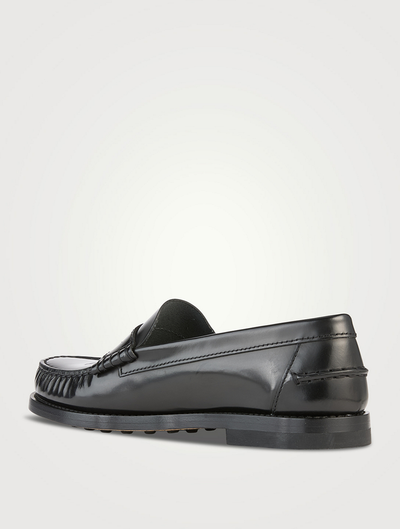 Brushed Leather Penny Loafers