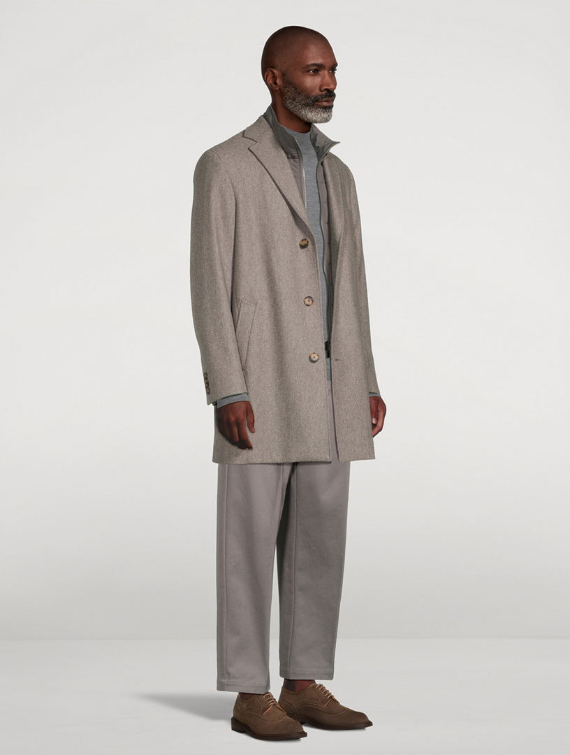 JACK VICTOR Delroy Wool Topcoat With Removable Bib | Holt