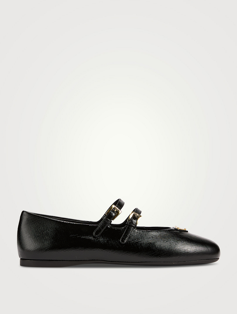 Leather Mary Jane Ballet Flats