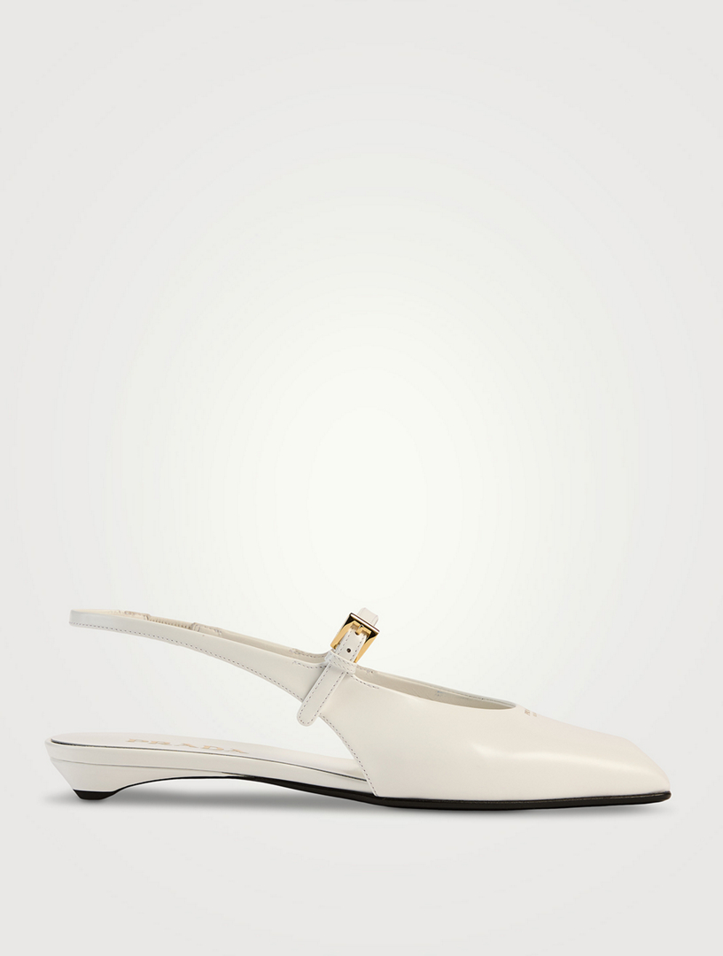 Leather Mary Jane Slingback Flats