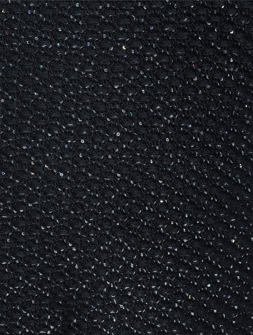 Sequin Tweed Mini Dress