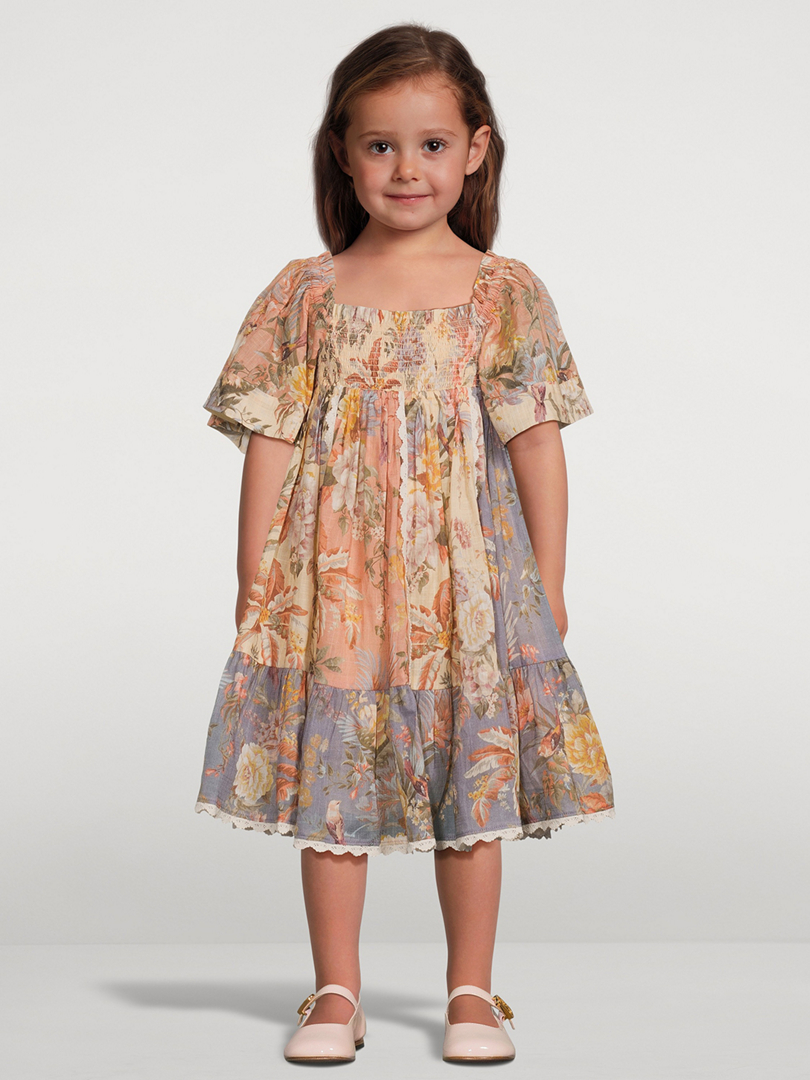 Tallow Panelled Frill Dress Floral Print