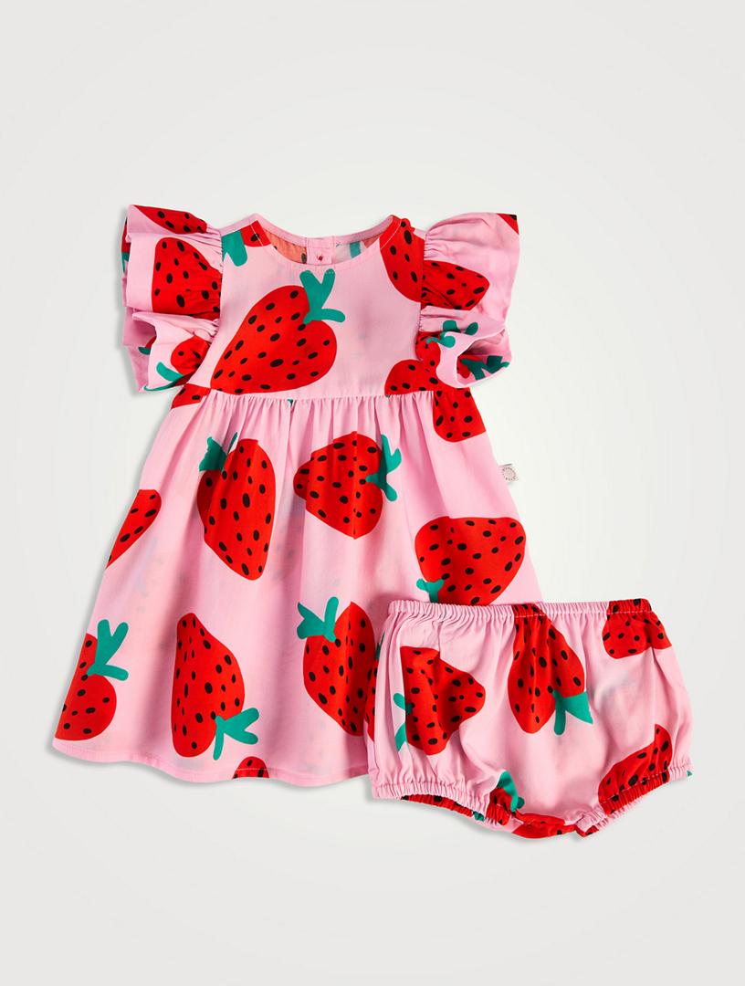 Strawberry Dress And Bloomers Set