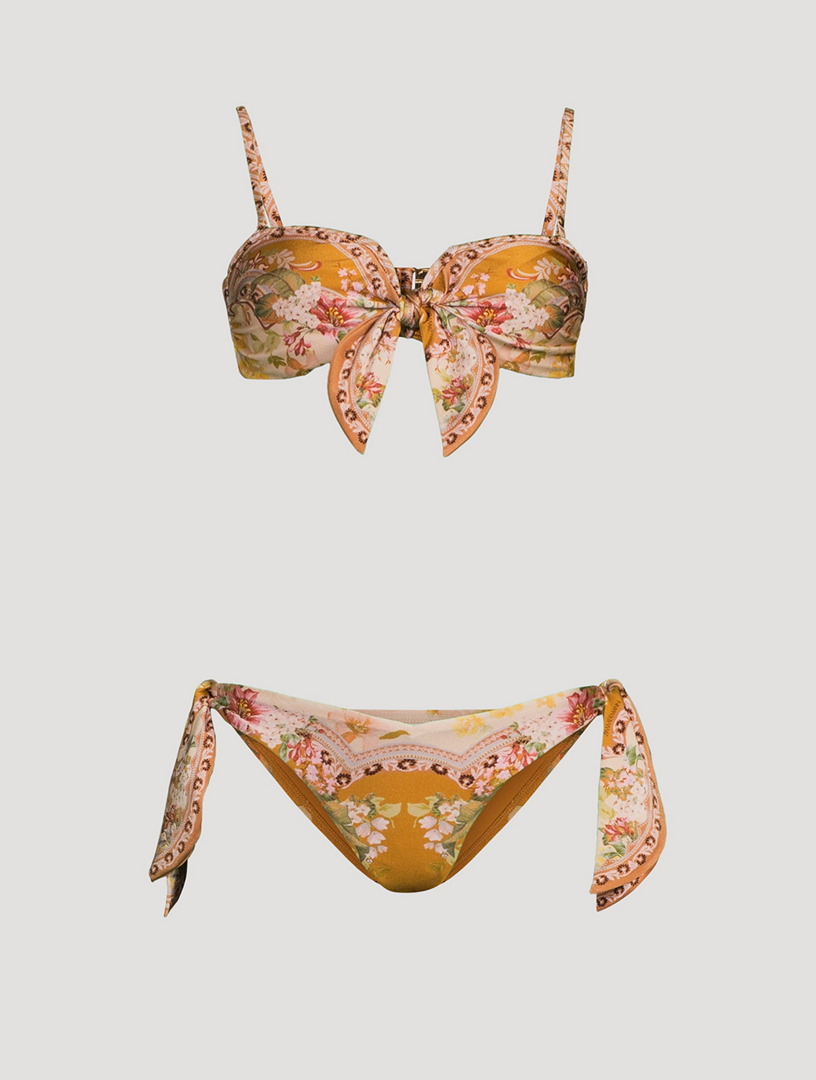 ZIMMERMANN☆関税込み☆Wylieプリントビキニセット ZIMMERMANN Wylie Scarf-Tie Bikini Set In Floral Print | Holt