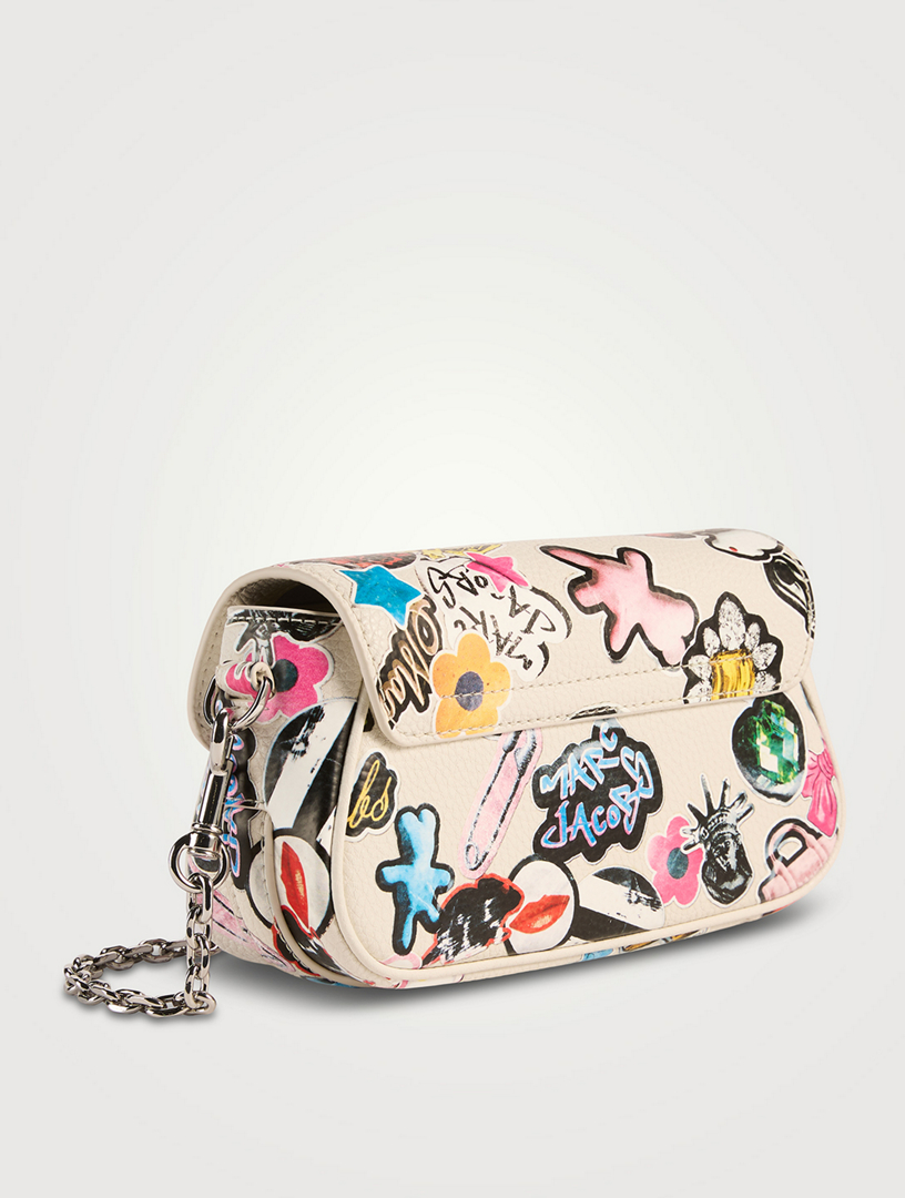 MARC JACOBS The Clover Leather Shoulder Bag In Sticker Print