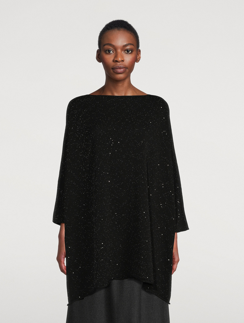 Paillettes-Embellished Kaftan Sweater