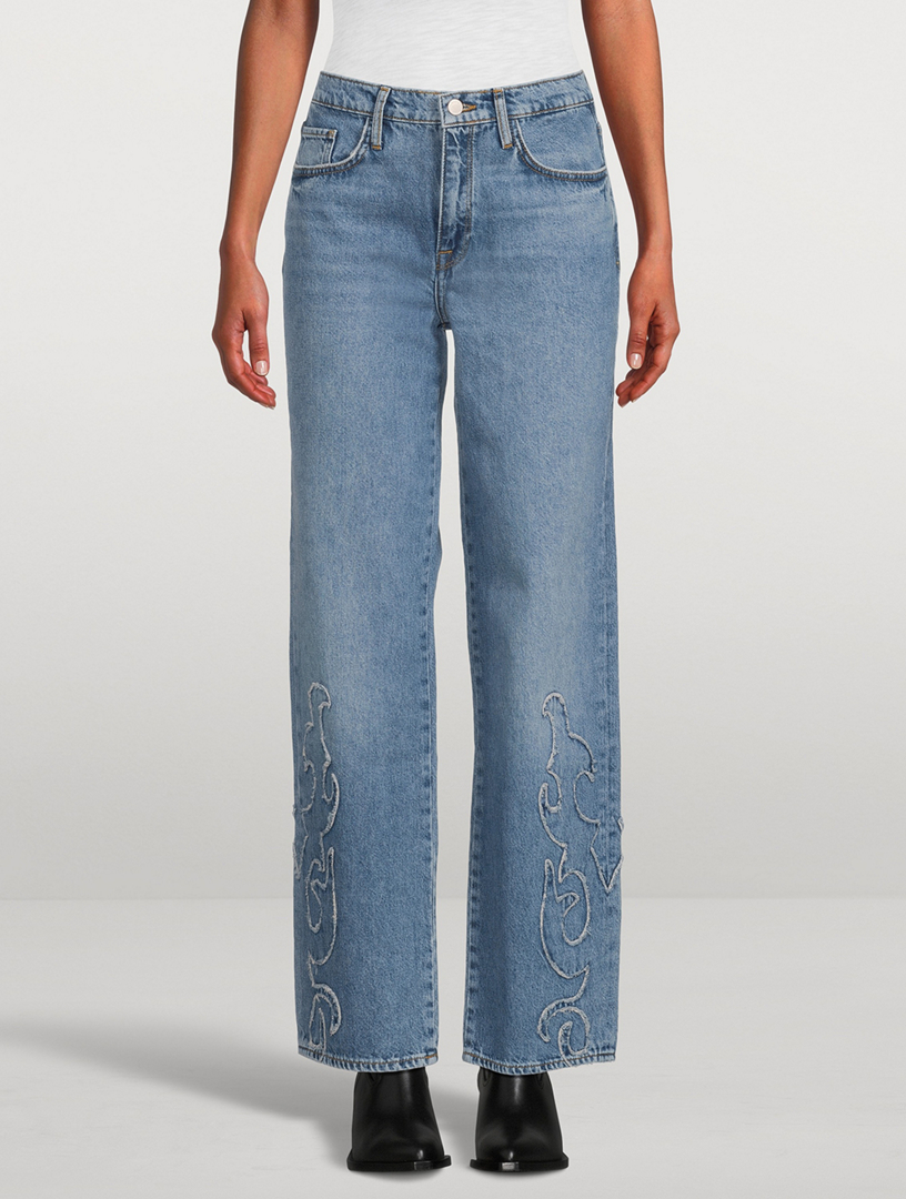 Birkin Embroidered Straight-Leg Jeans