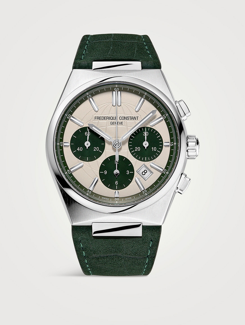 Highlife Automatic Stainless Steel Croc-Embossed Leather Strap Watch