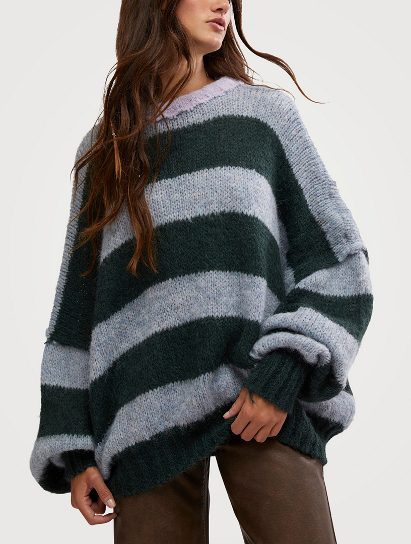 Pull Rayé Free People Terre Cuite - Taille S, Neuf Avec étiquettes, Col Crewneck
