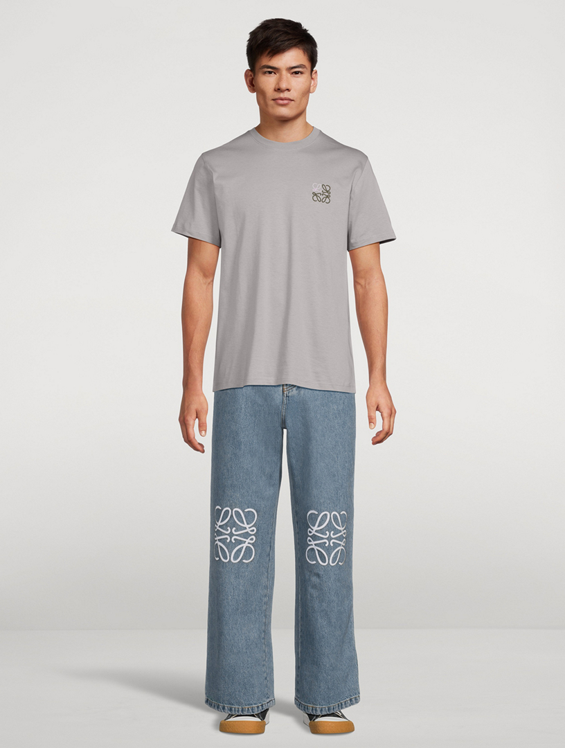 パンツ Loewe PANTALONE BAGGY ANAGRAM IN PELLE Anagram baggy jeans in denim Black - LOEWE