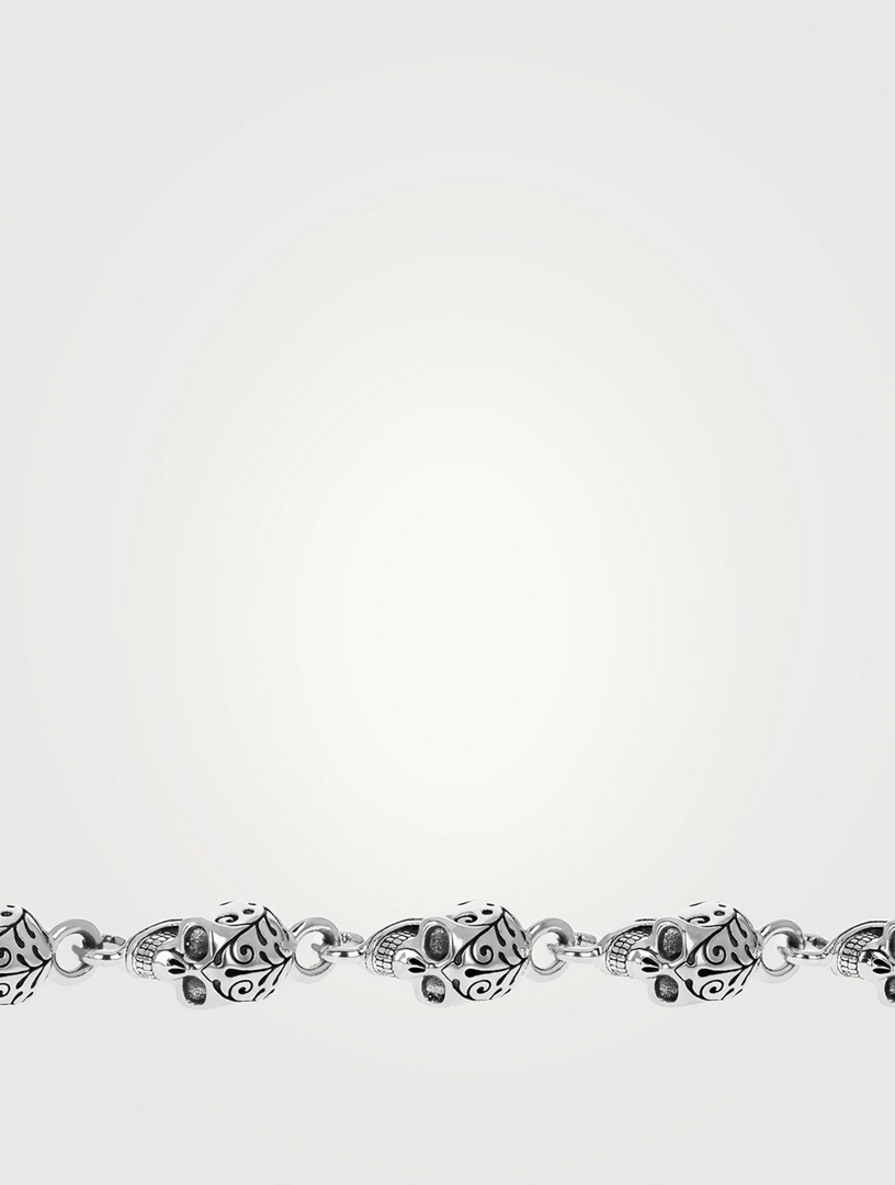 Silver 20th Anniversary Edition Day Of The Dead Skull Bracelet