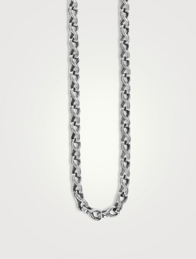 Silver Twisted Eight Link Necklace