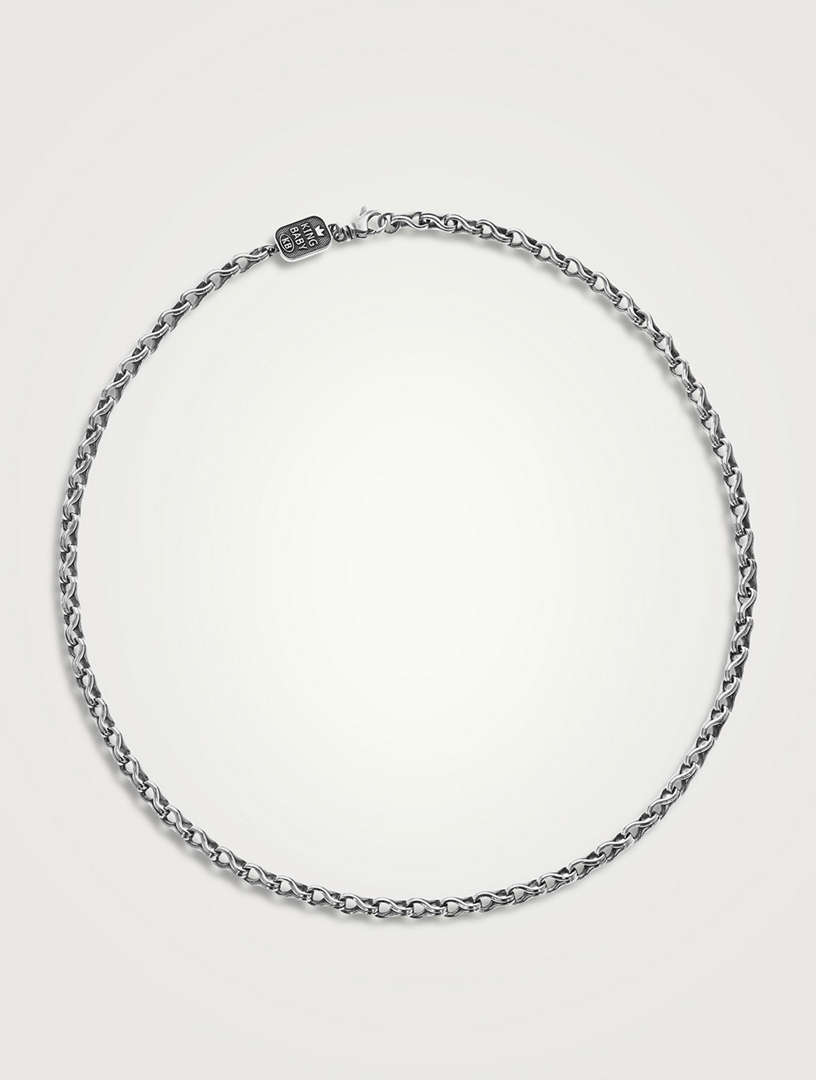 Silver Twisted Eight Link Necklace
