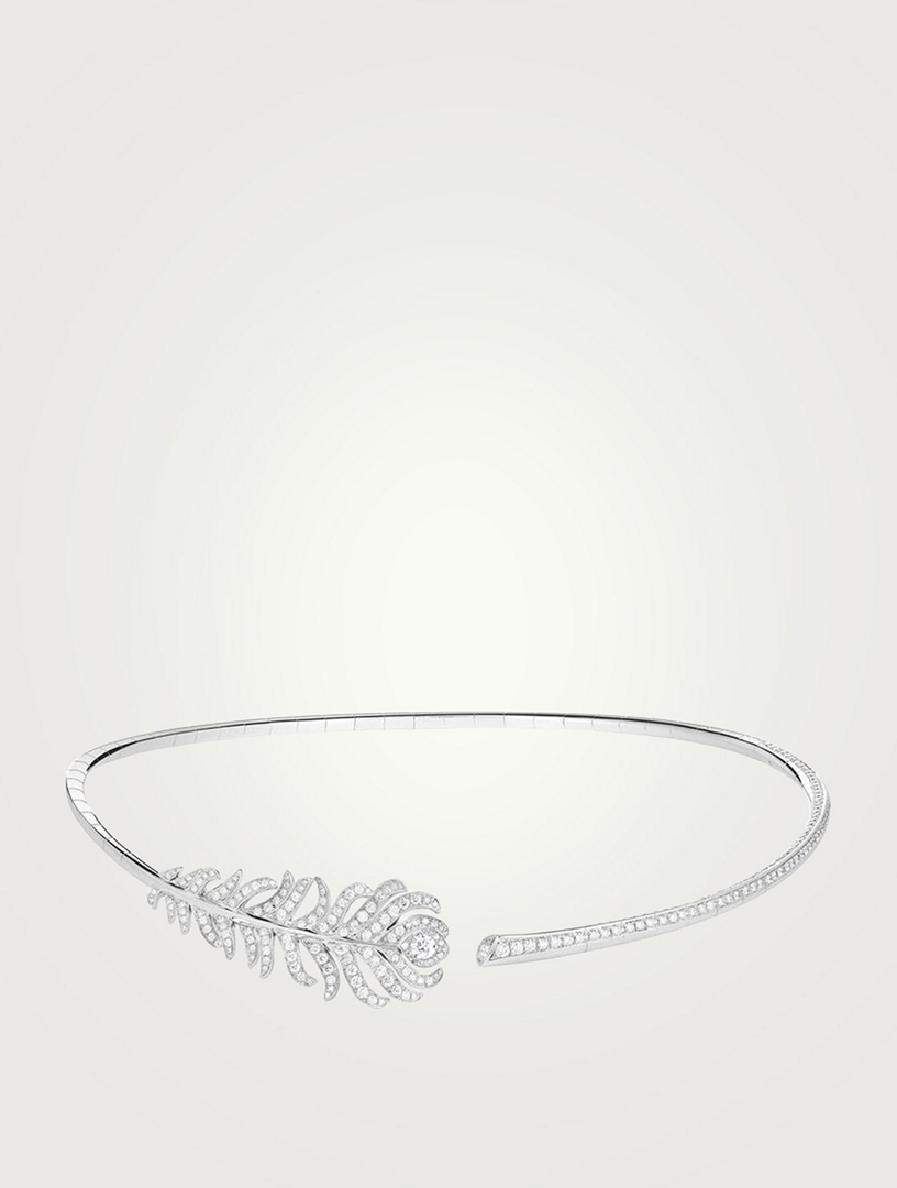 Plume De Paon White Gold Necklace With Diamonds
