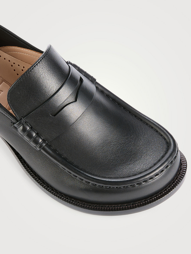 LOEWE Campo Leather Penny Loafers | Holt Renfrew