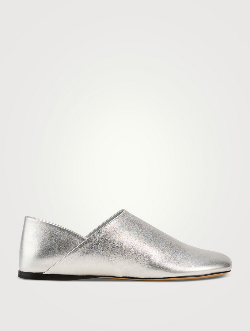 Toy Metallic Leather Slippers