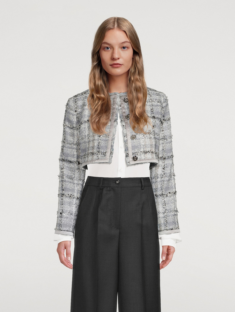 Raschel Cropped Tweed Jacket