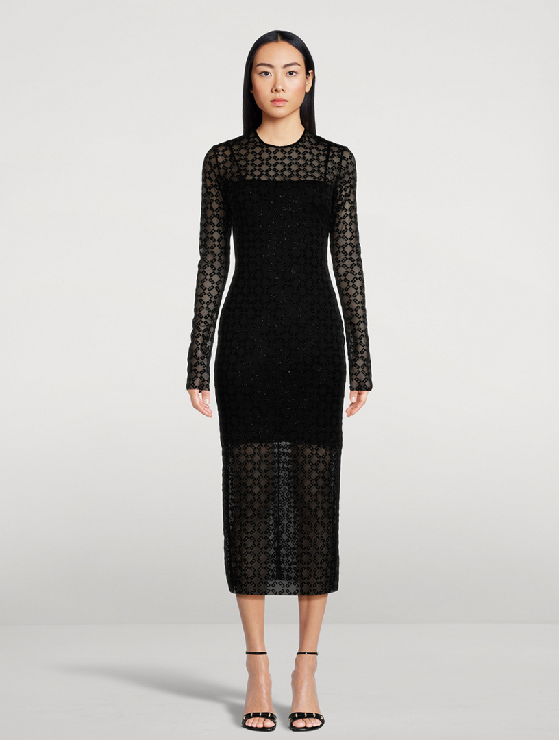 【関税&送料込】Givenchy Monogram 72 Tulle Sheath Dress GIVENCHY Shiny Monogram 72 Tulle Midi Dress | Holt Renfrew