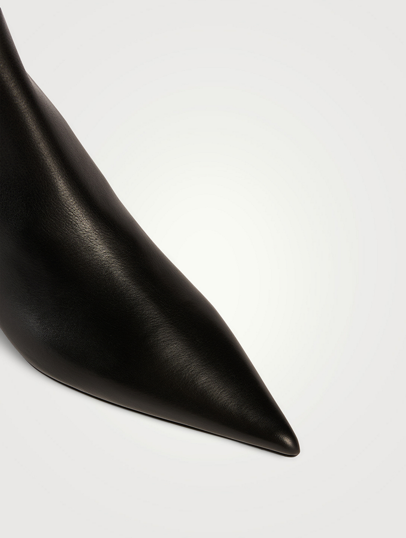 TOTEME Leather ankle boots with wedge heel ブーティ Croc-effect leather ankle boots in brown - Toteme | Mytheresa