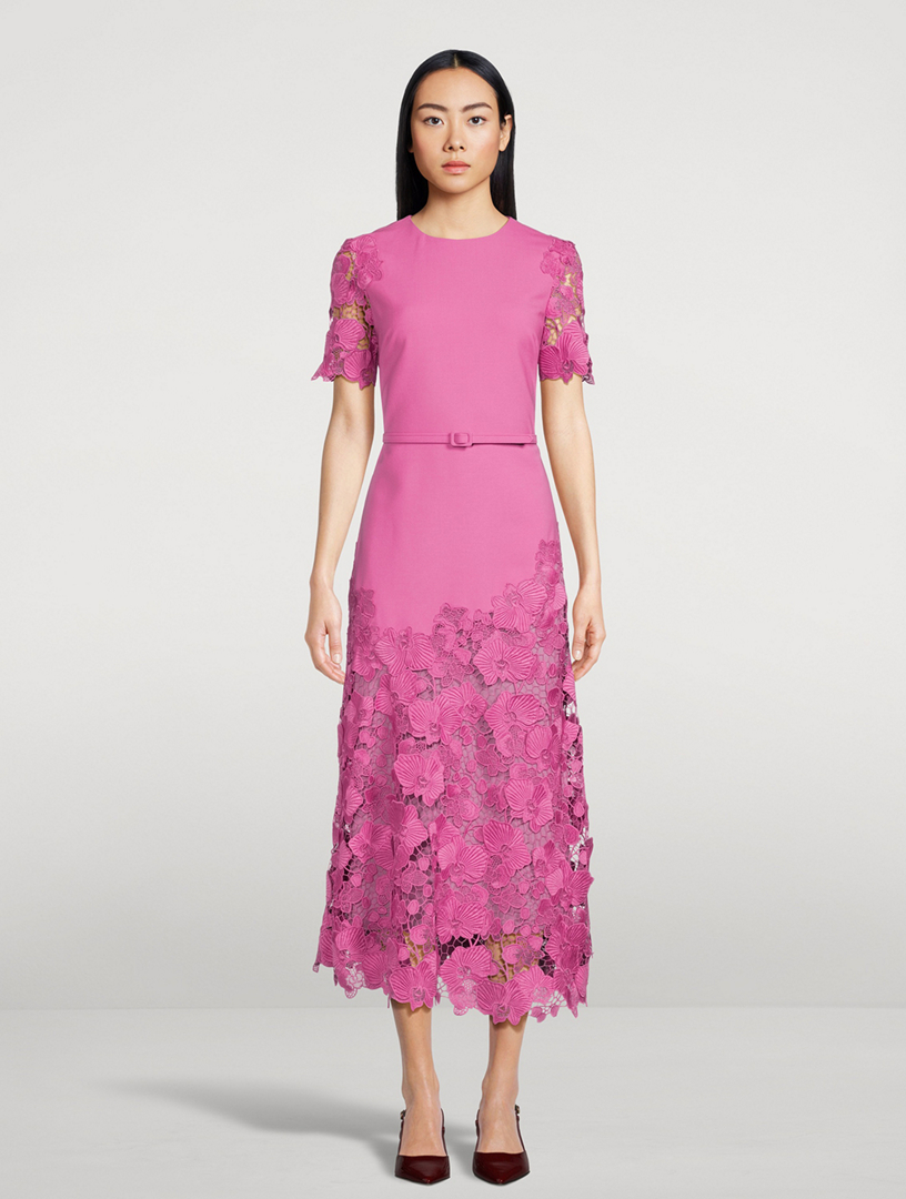 Orchid Guipure Lace Midi Dress