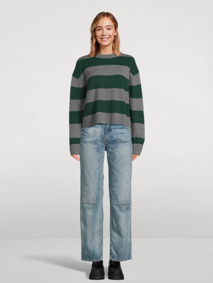 White and warren striped sweater sales