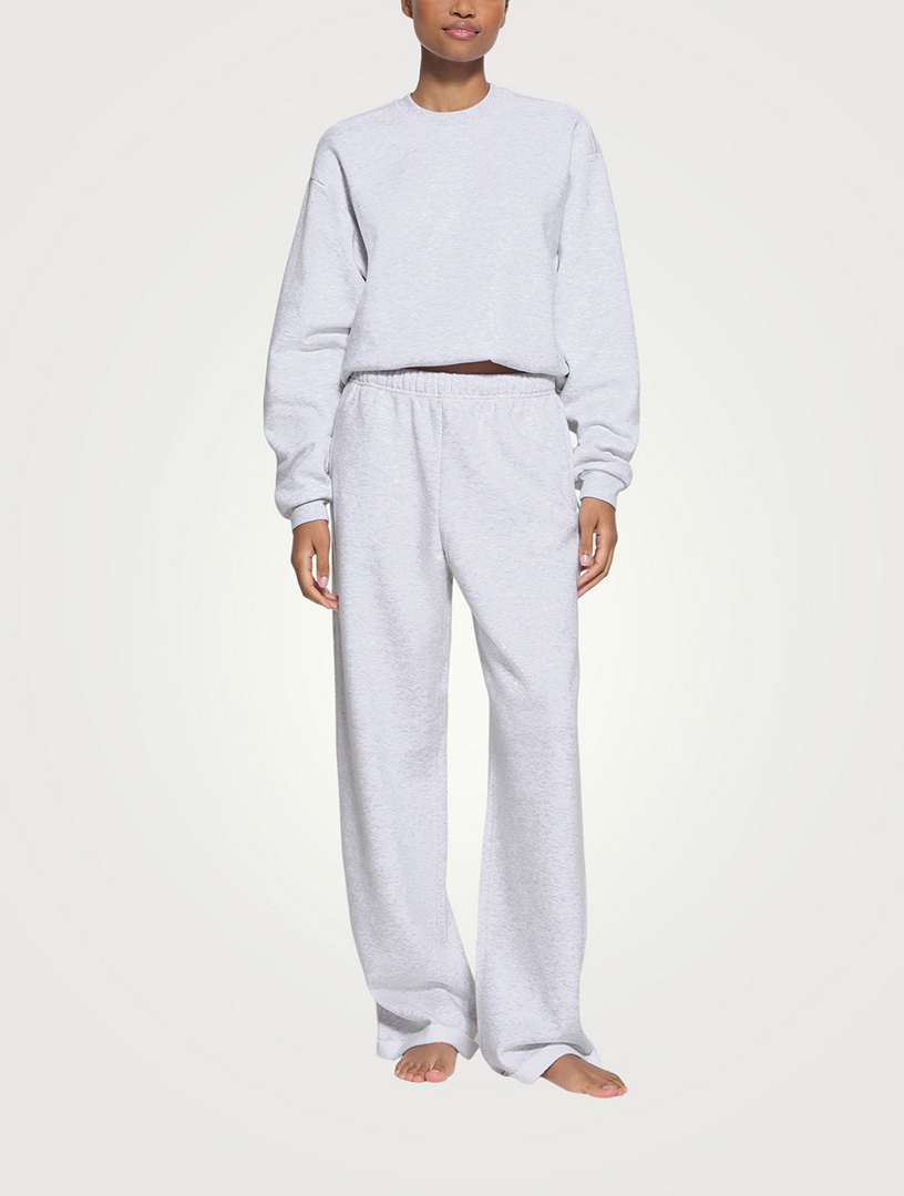 SKIMS Cotton Fleece Classic Straight-Leg Pants | Holt Renfrew