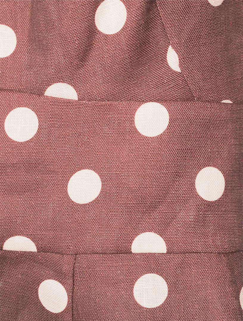 ZIMMERMANN Acacia Linen Dress In Polka Dot Print | Holt Renfrew