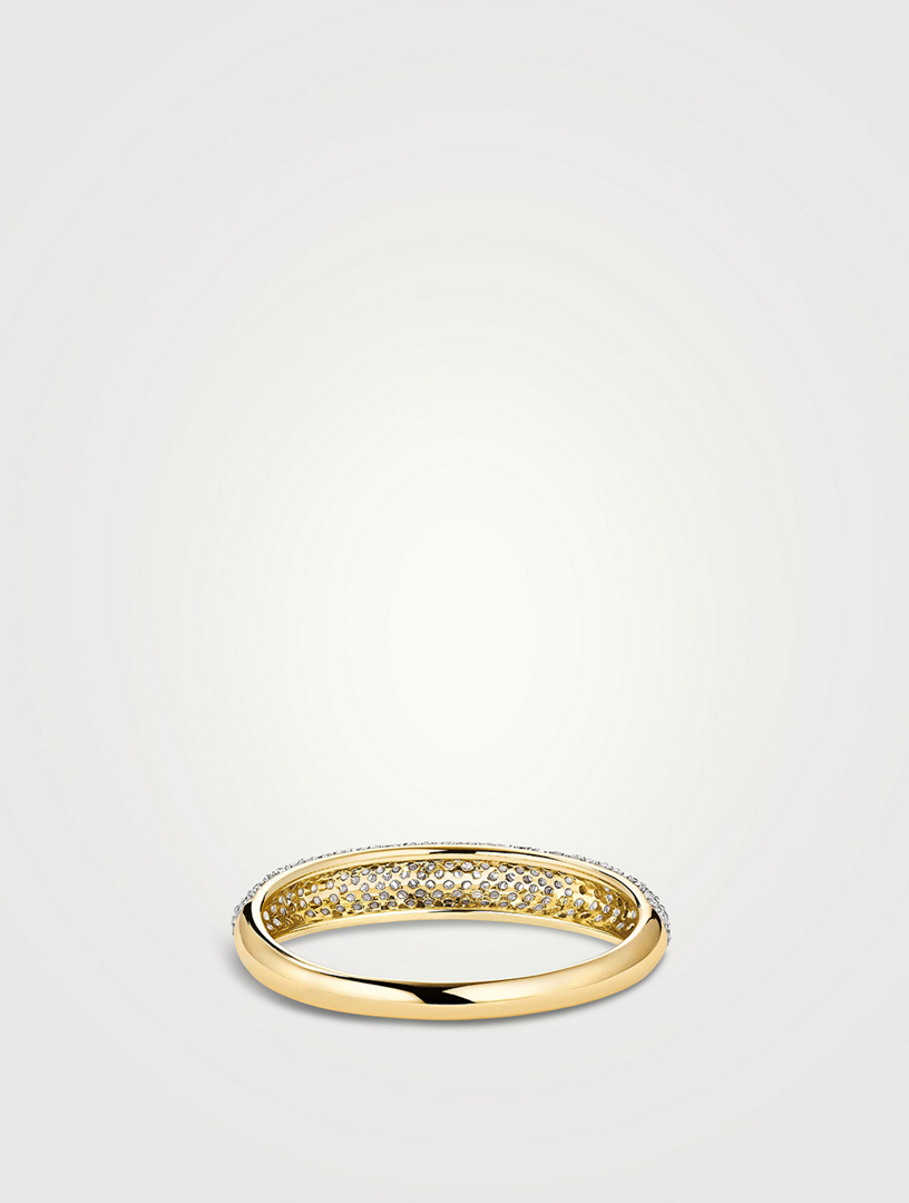 MEJURI 14K Gold Pavé Diamond Thin Dôme Ring | Holt Renfrew