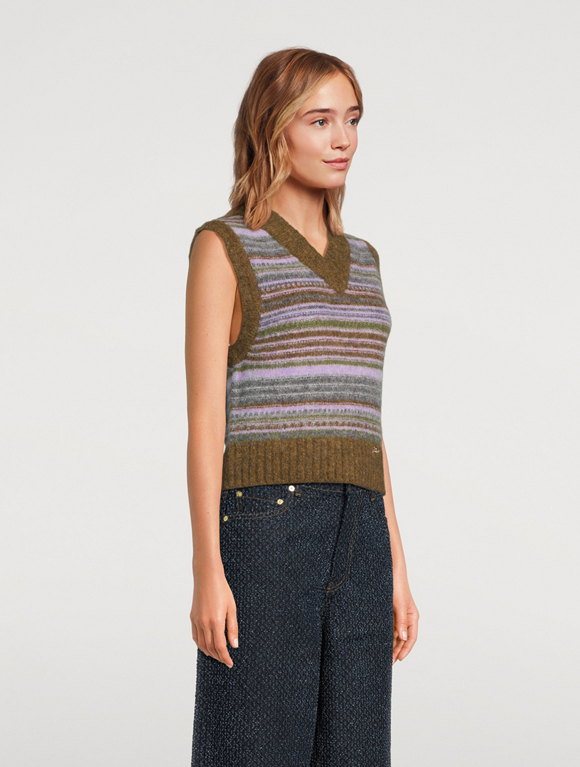 Stripe Jacquard Sweater Vest
