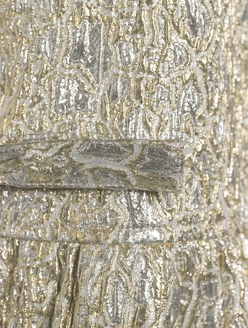 GANNI Metallic Cloqué Peplum Blouse | Holt Renfrew