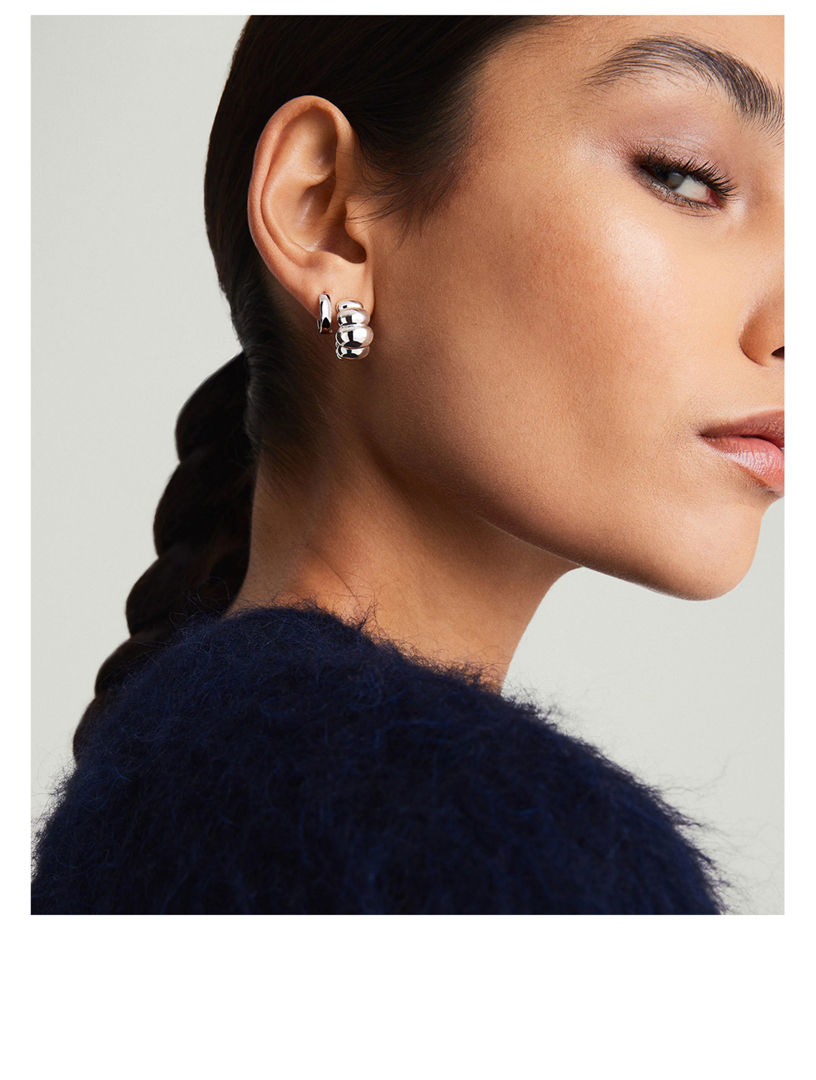 MEJURI Silver Puffy Charlotte Hoop Earrings | Holt Renfrew