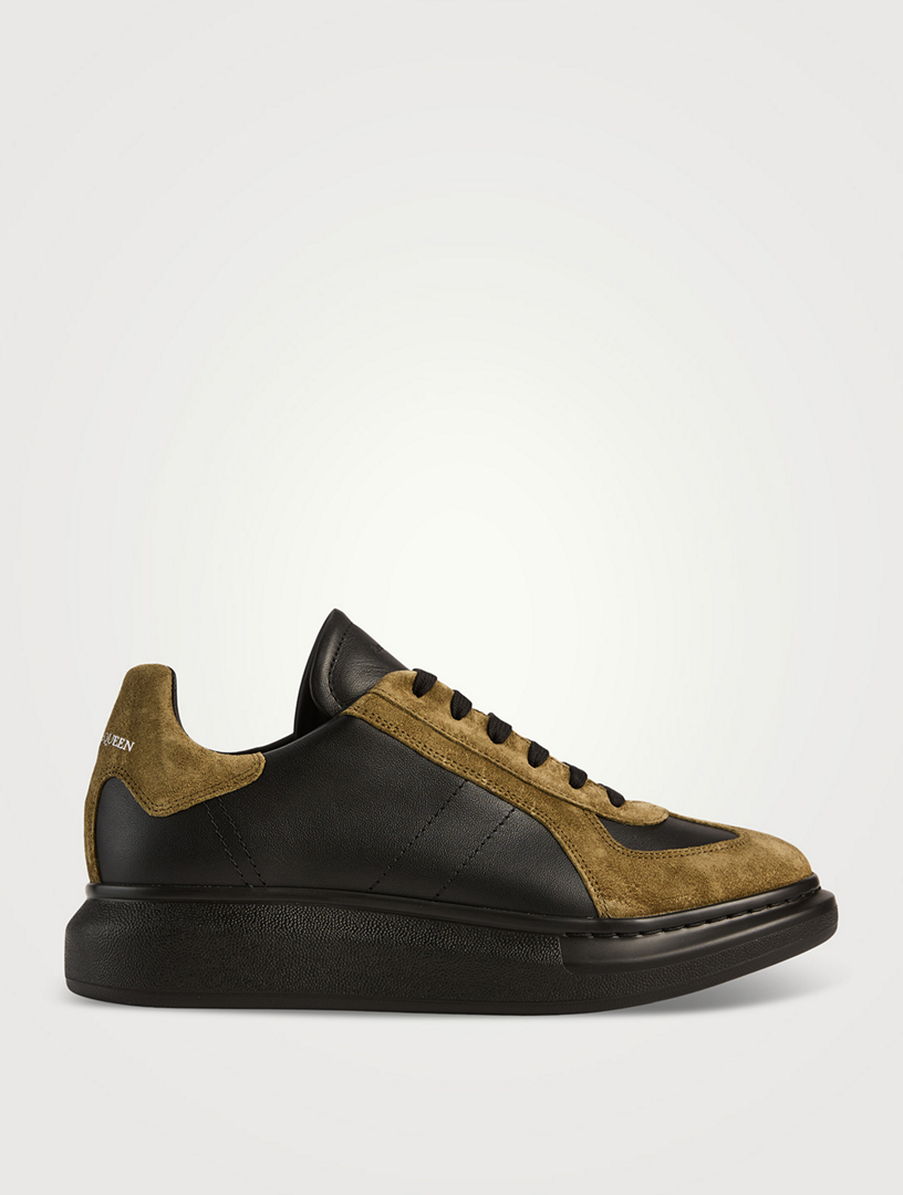 MCQUEEN Oversized Retro Leather Sneakers | Holt Renfrew