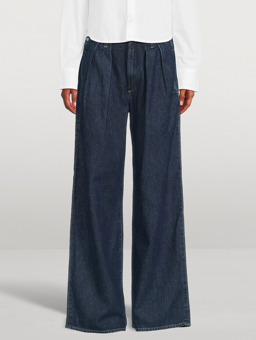 Petra Pleated Wide-Leg Jeans