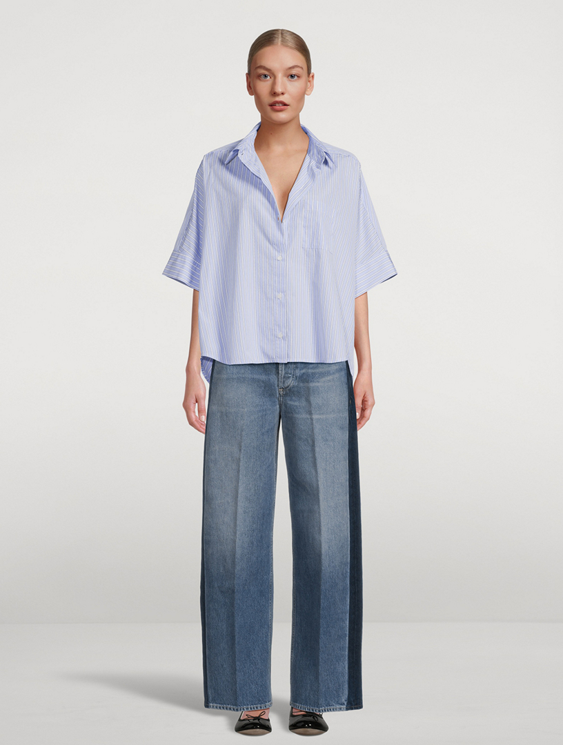 Ayla Baggy Jeans With Tuxedo Stripe