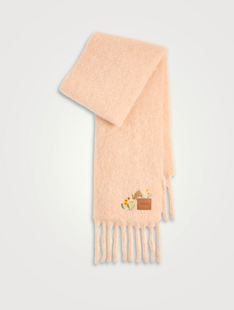 LOEWE Embroidered Mohair And Wool Scarf | Holt Renfrew
