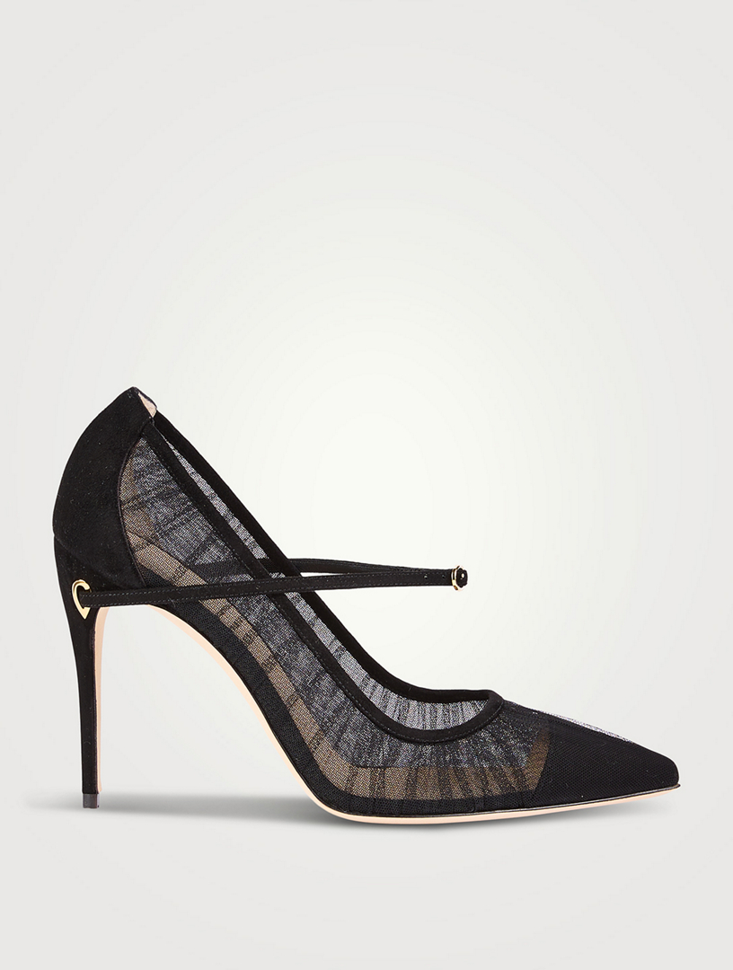 Escarpins Lorenzo en tulle et en suède