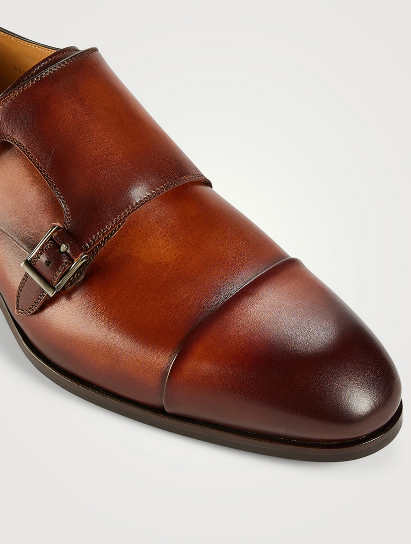 Tinos Leather Monk Strap Shoes