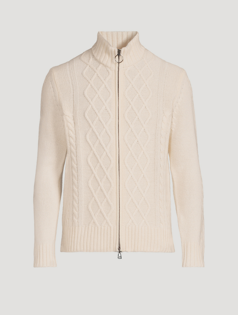 カーディガン COOR Topfill Wool Collar Cardigan 5JH895 Cable-knit Ruffleneck Cardigan Sweater For Women | J.Crew