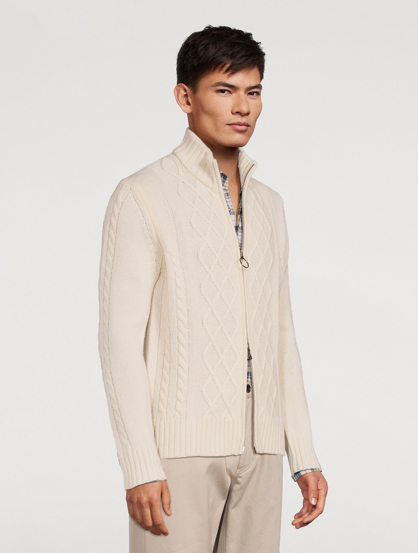 カーディガン COOR Topfill Wool Collar Cardigan 5JH895 WINDSOR. Ecosio Cable-Knit Cardigan | Holt Renfrew