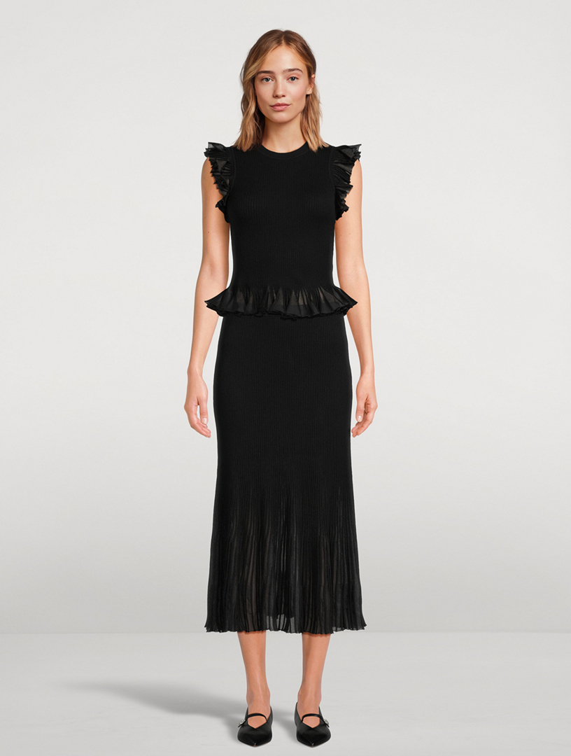 Vera Rib-Knit Midi Skirt