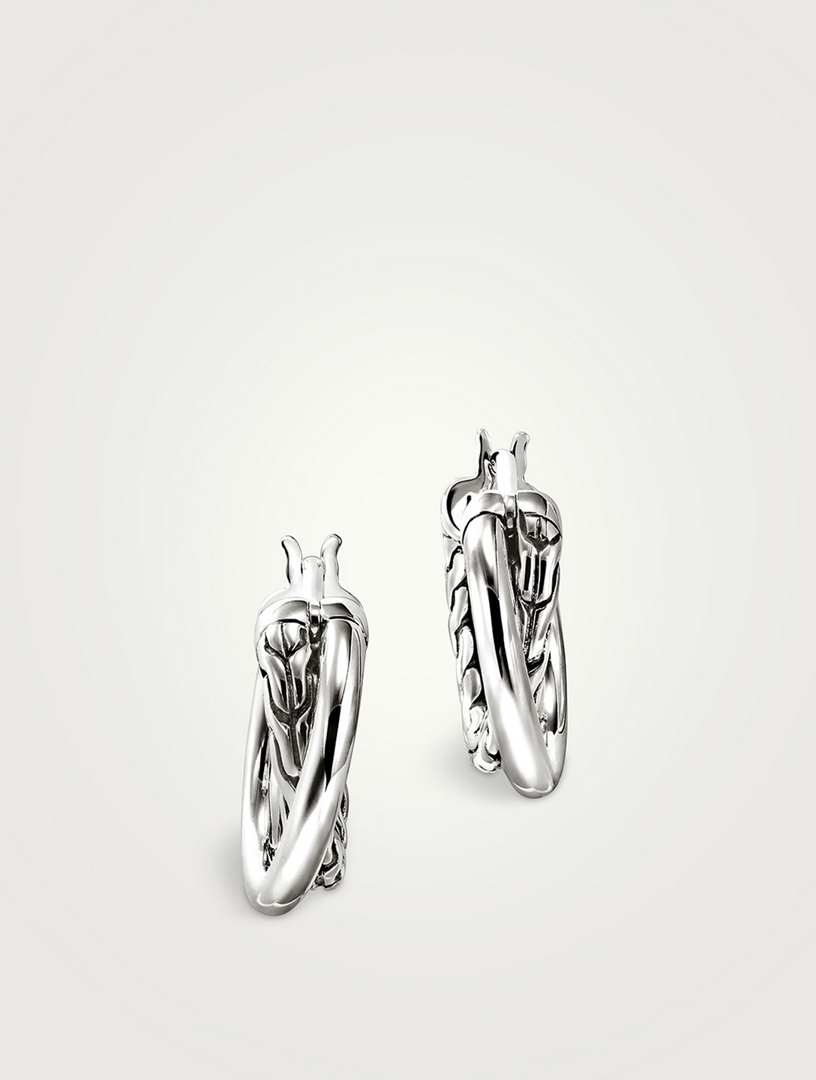JOHN HARDY JH Essentials Silver Crossover Hoop Earrings