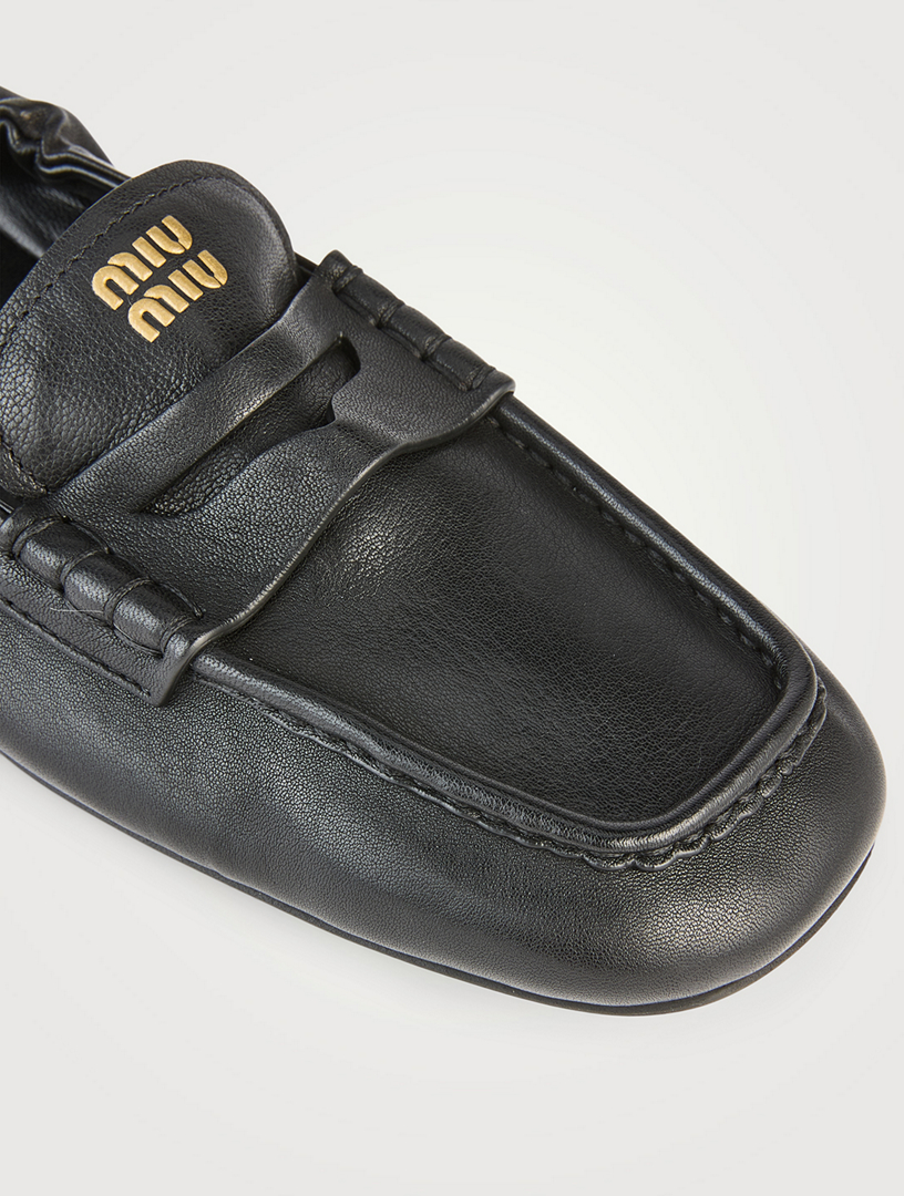 MIU MIU Leather Penny Loafers | Holt Renfrew