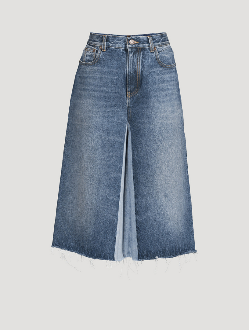 CHLOÉ Two-Tone Denim Bermuda Shorts | Holt Renfrew