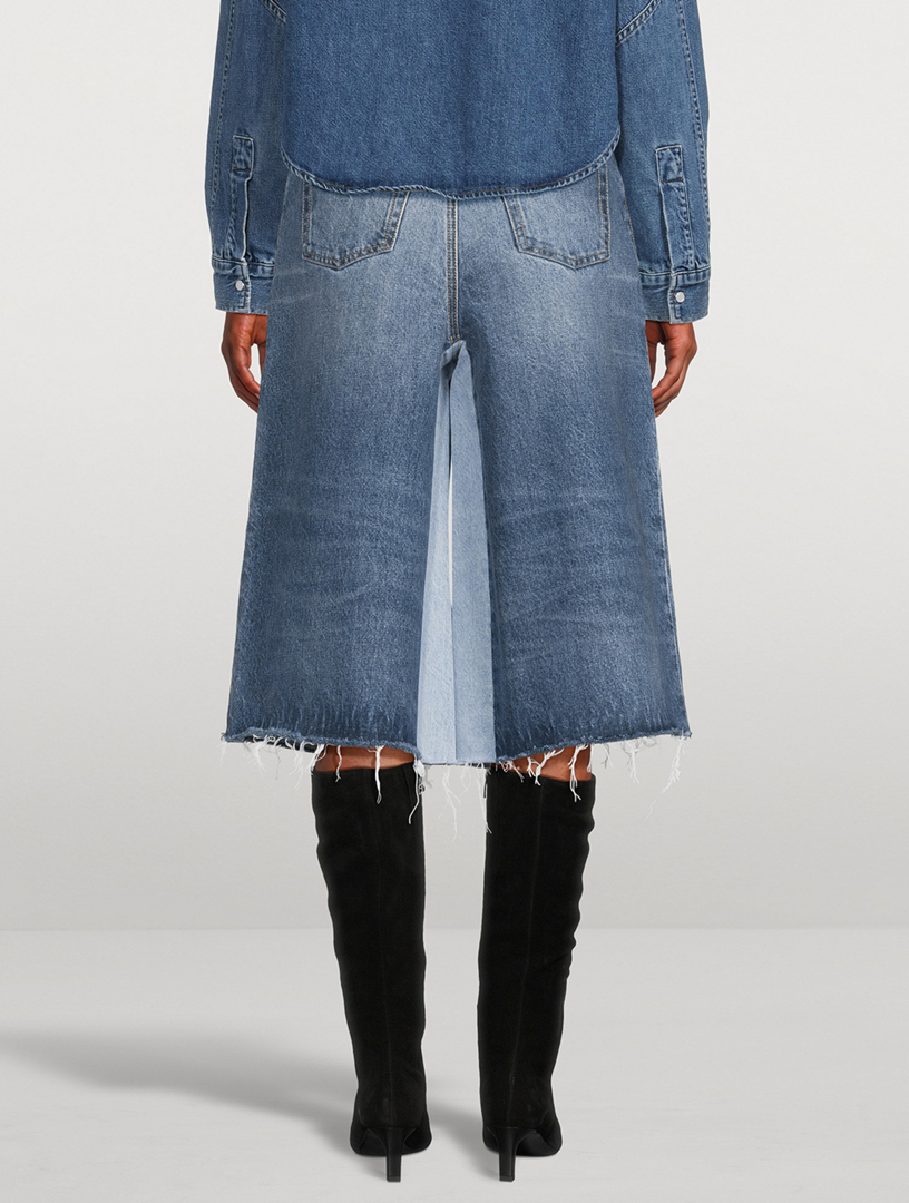 CHLOÉ Two-Tone Denim Bermuda Shorts | Holt Renfrew