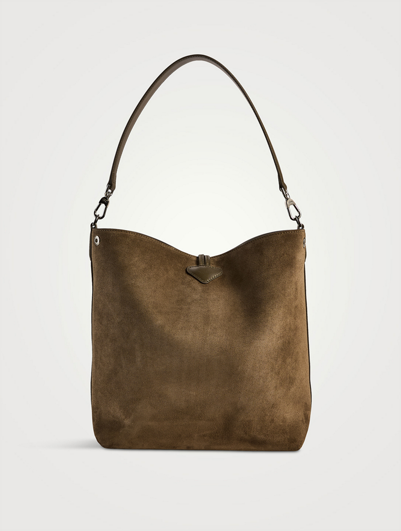 LONGCHAMP Medium Le Roseau Suede Shoulder Bag | Holt Renfrew
